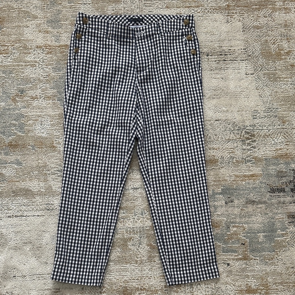 Tommy Hilfiger Women’s Navy and White Checkered Pants